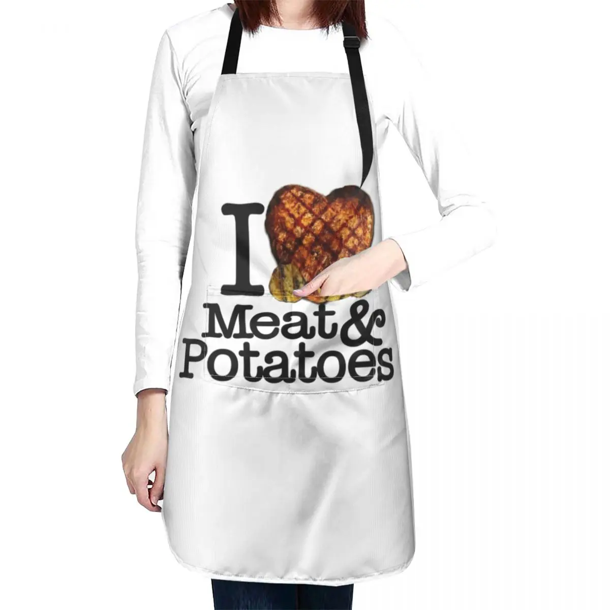 I Love (Heart) Meat and Potatoes Apron Children'S Bib For Kitchen christmas kitchen cloths Apron