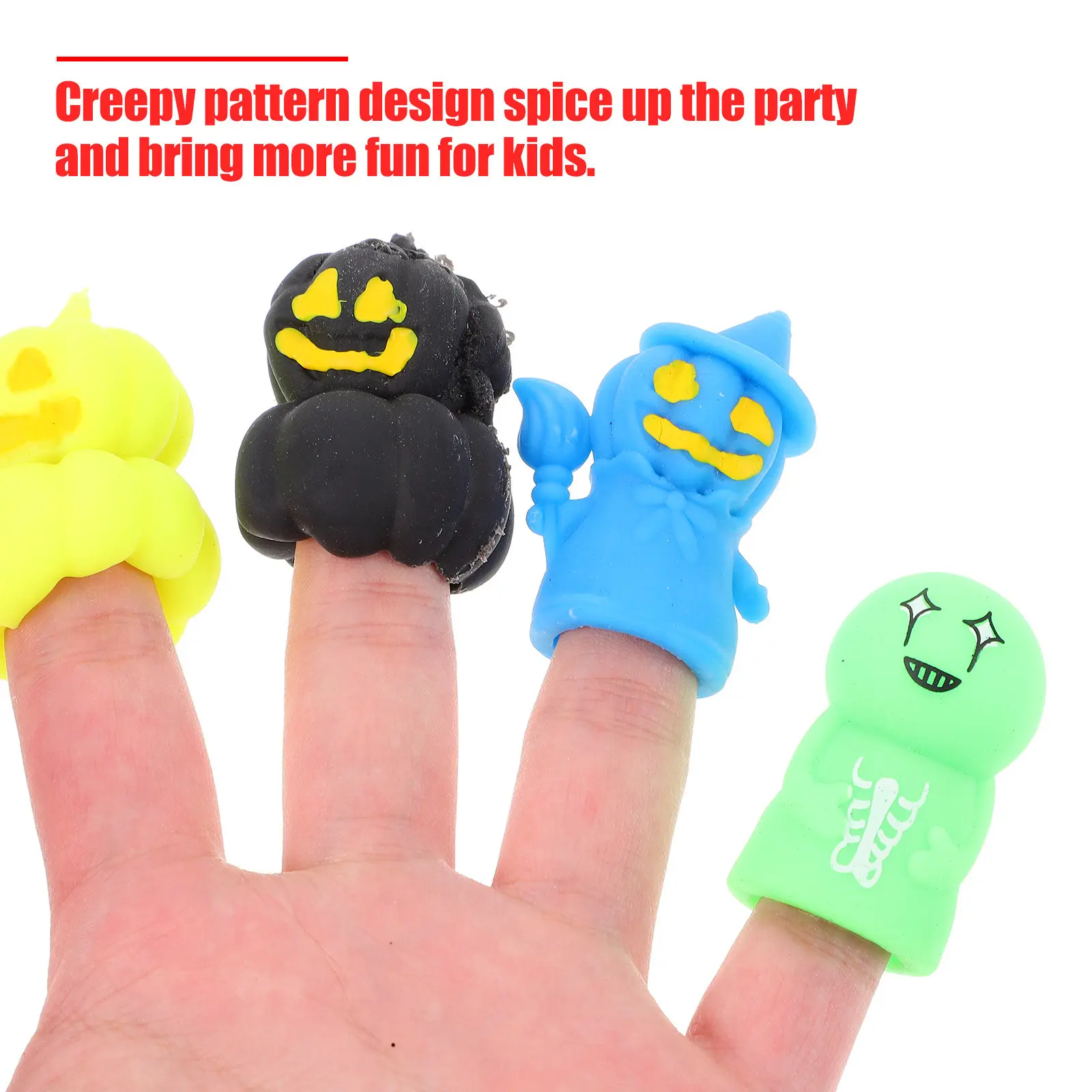 

5Pcs Halloween Finger Puppets Cute Cartoon Hand Puppet Set for Storytelling Parent Child Interaction Party Finger Puppets
