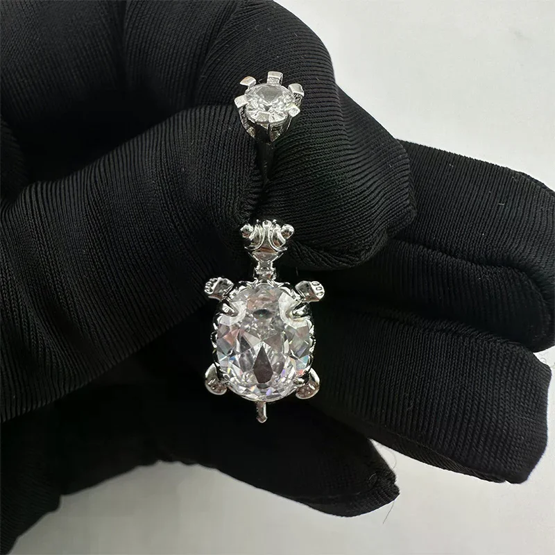 المرأة شخصية السلحفاة المعلقات خواتم السرة الزركون البطن زر مجوهرات ثقب الجسم الإكسسوارات