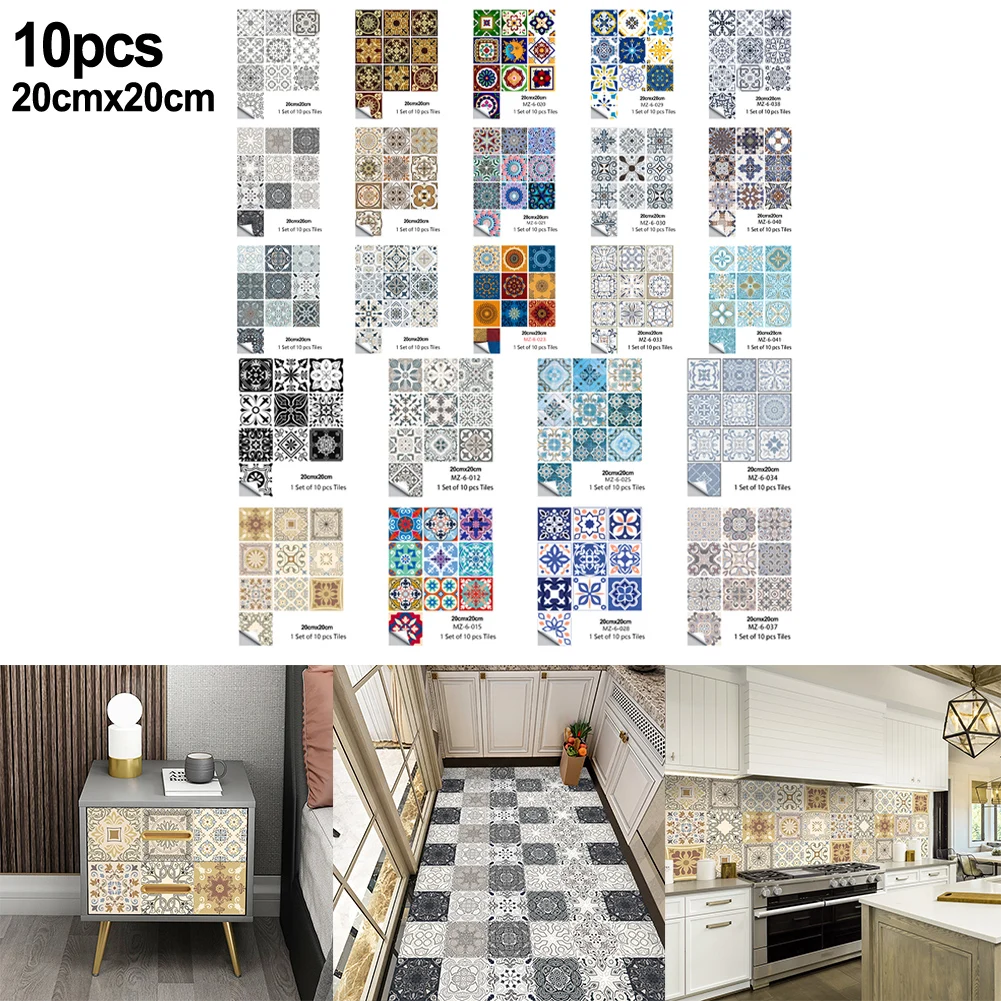 Kitchens Laundry Rooms Tile Stickers Tiling 20x20 Cm 3D Bathroom Walls For Indoor For Smooth Walls Gel