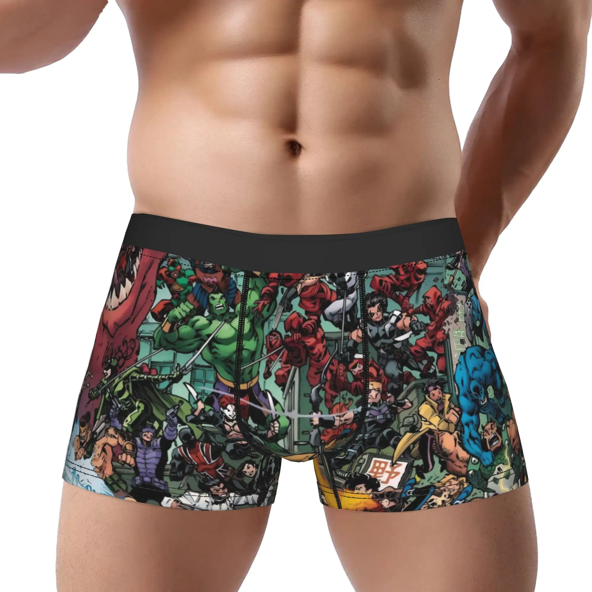 

Трусы Marvel Heroes Assemble, дышащие трусы, мужское нижнее белье, вентилируемые шорты, трусы-боксеры