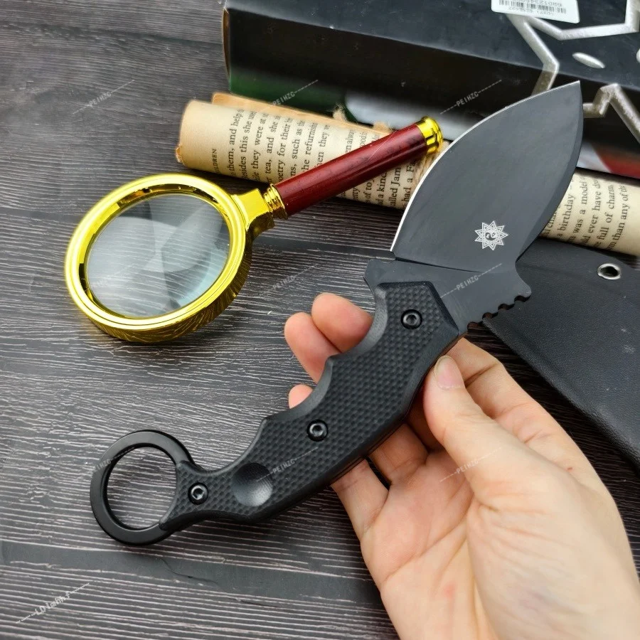 

FX 637 Stainless Steel Straight Knife 8Cr13Mov Blade G10 Handle Ergonomic Grip Lightweight and Durable Suitable for Camping