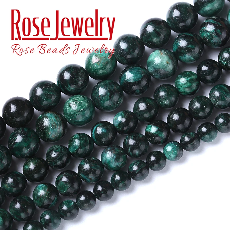 AAAAA Natural Green Emerald Gemstone Beads Green Stone Round Loose Beads For Jewelry Making DIY Bracelets Necklaces 6/8/10mm 15\