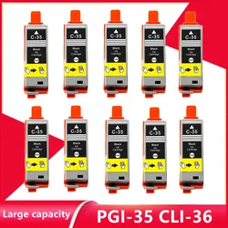 10Black Compatible Ink Cartridge PGI-35 PGI35 CLI-36 CLI36 35 36 for Canon PIXMA IP100 iP110 IP100B TR150 Printer