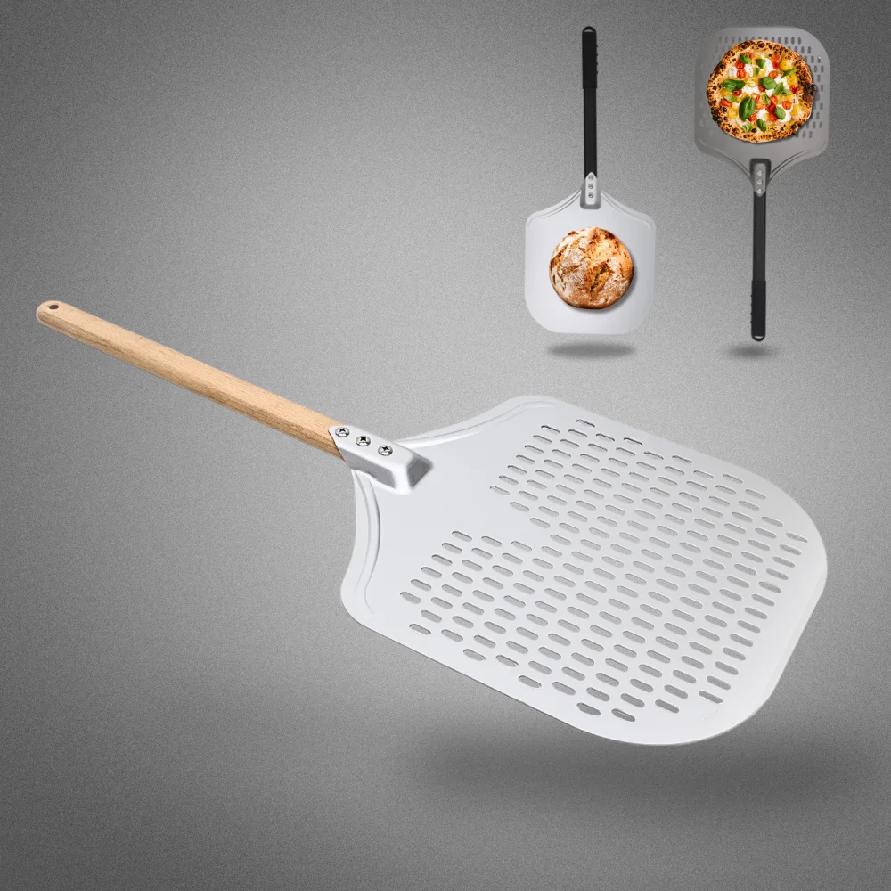 

12 Inch Pizza Peel Turning Paddle Short Handle Shovel Kitchen Utensils Aluminum Apple Shape Pizza Turner Nonstick Baking Tools