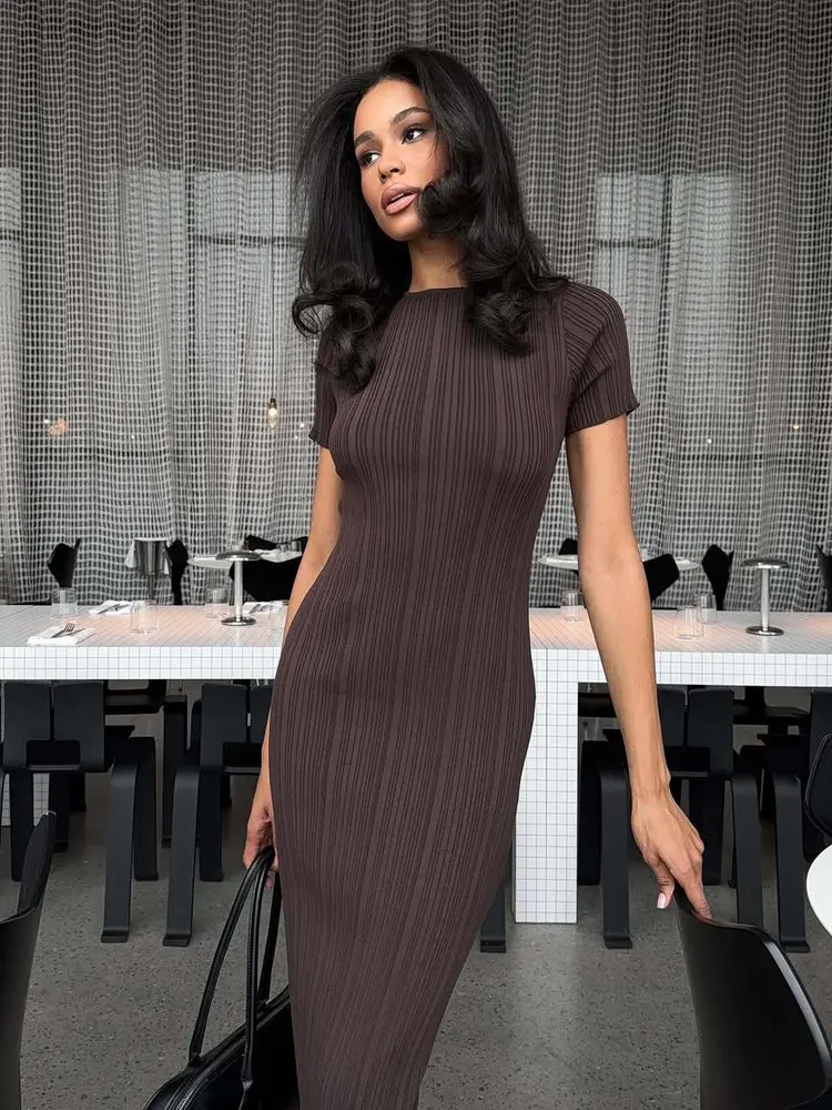 Ele Slim Fit Gestrickte Dr Vielseitige Damen Faion Mid Waist H Version Polyesterfaser ort Sve rund Ne Ci Com...