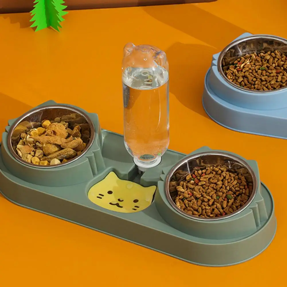 Dispensador automático de agua 3 en 1 para gatos, recipiente de comida para perros y gatos, alimentador con bebedero para mascotas, nuevo