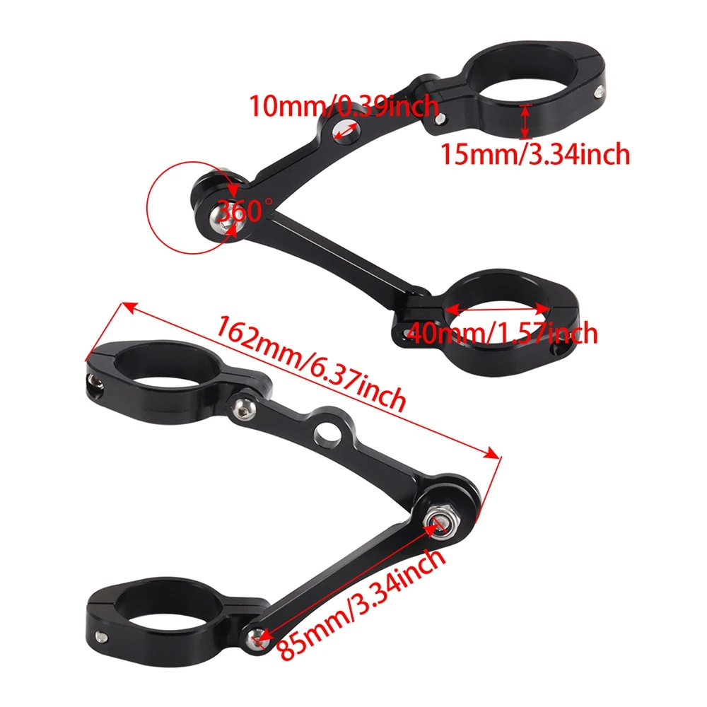 Universal Motorcycle Accessories Spotlight Holder CNC Fork Tube Mount Clamp 39mm-41mm Headlight Bracket