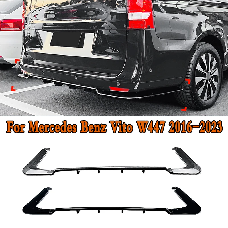 

For Mercedes Benz Vito W447 2016-2023 Rear Bumper Lip Diffuser Spoiler Splitter Protector Car Styling Auto Accessory Decoration