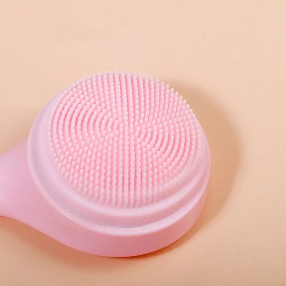 Handmatige siliconen reinigingsborstel Waterdichte exfoliërende siliconen borstel met lange steel Mee-eterverwijderaar Schone poriën
