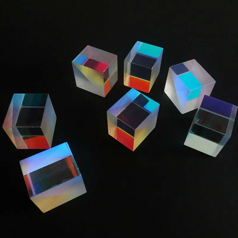 2PCS 2.2x2.2x2.2cm Optical Glass Educational Prism Defective prisma Dichroic X-Cube Glass Prisms RGB Combiner Decoration Glass