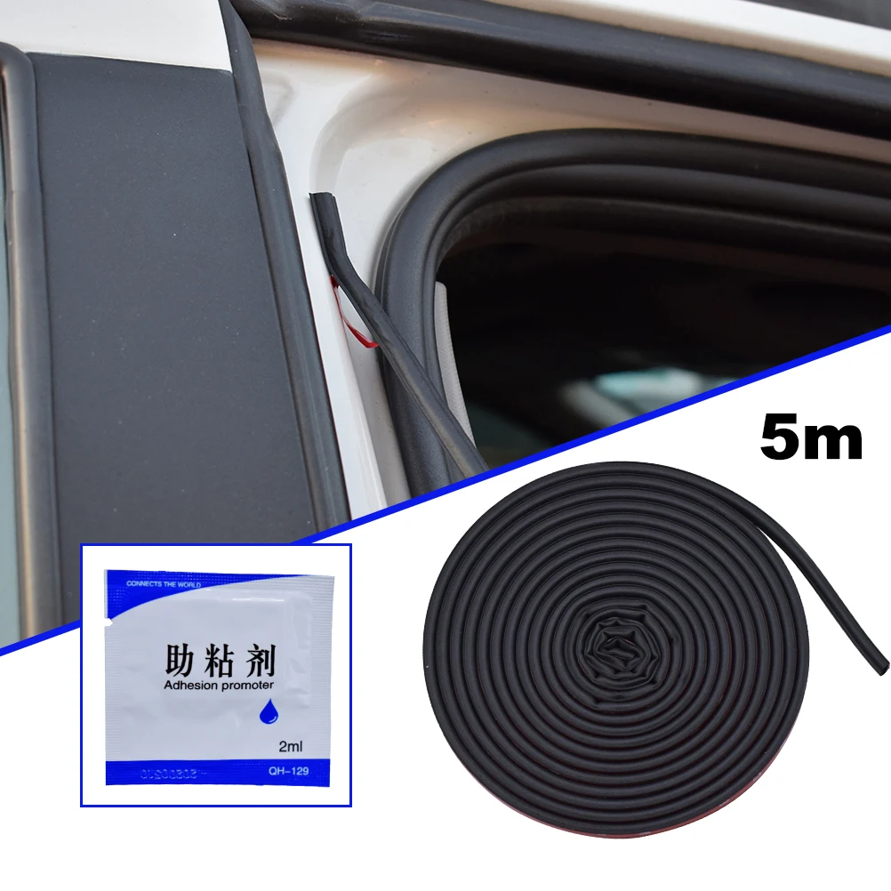 

5M B-Shape Seal Strip Sticker Car Door Hood Trunk Engine Cover Window Edge Trim Moulding Insulation Rubber Weatherstrip Hollow