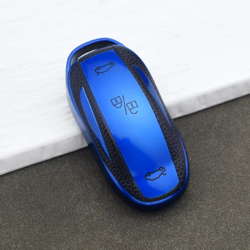 TPU Leather Car Smart Key Fob Protector Cover for Tesla Model Y Model 3 Model X Model S Car Key Case Holder Keychain Accessories