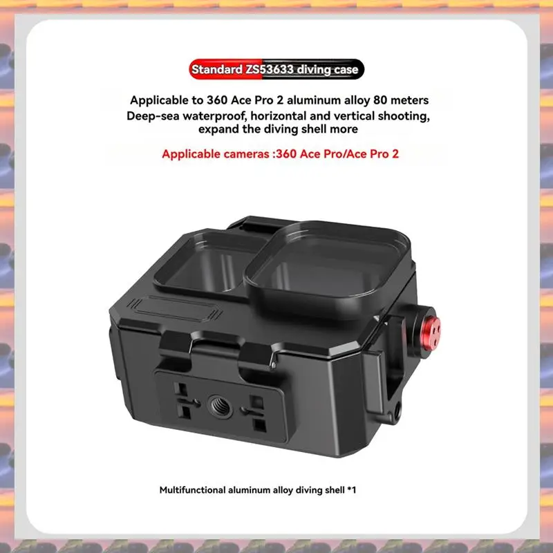 (Flash Sale) For Ace Pro 2 263FT/80M Waterproof Case Underwater Diving Protective Housing Shell Action Camera Accessori