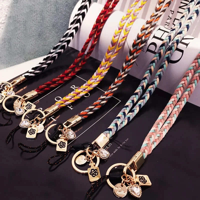 Mobile Phone Chain Anti-lost Cotton Weave Cellphone Straps Charm Hanging Neck Rope Universal Detachable Lanyard For Keychain