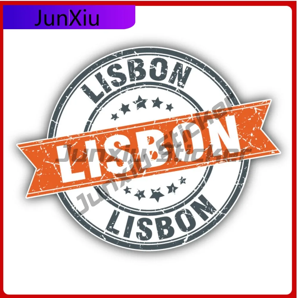 

Lisbon Creative Sticker Travel Stamp Car Decal Bumper Stickers Anime Style Motorcycle Use For Helmet S Auto Styling Accessory