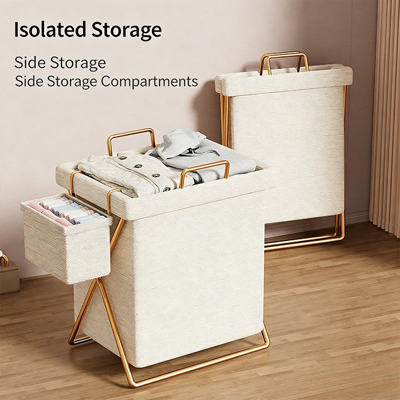 1PC Foldable Laundry Hamper with Lid & Handle Large Capacity Dirty Clothes Storage Basket for Home Dormitory Bathroom Bedroom