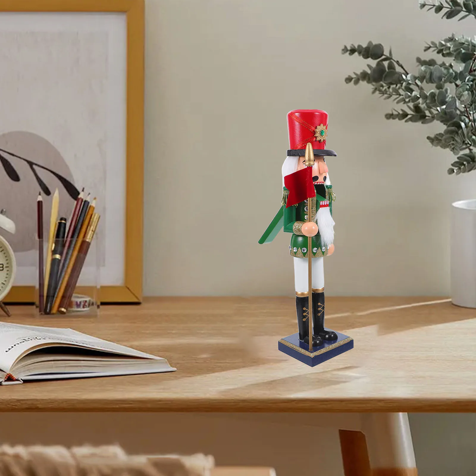 

Wooden Nutcracker Soldier Hand-Painted Traditional Christmas Table Decor Holiday Party Nutcracker Ornament Festive Holiday