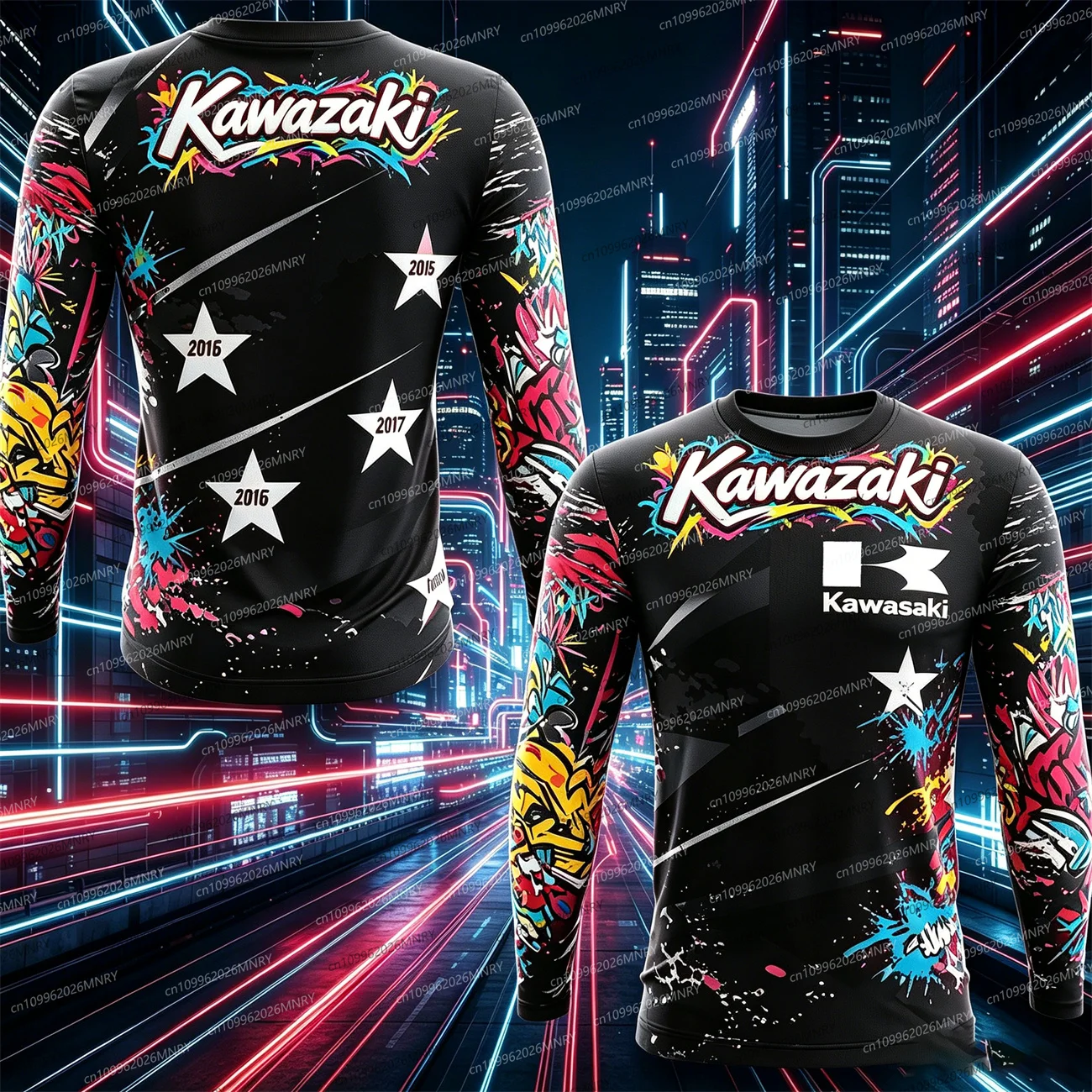 

Kawasaki t shirt for man Riding Sunscreen Fast Drying Sweat men long-sleeve t-shirts3d Print Women Tshirt Men Motorcycle T-shirt