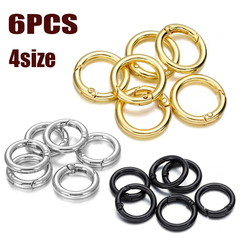 6 Teile/los Metall Frühling Tor O Ring Tasche Schnalle Metall Verschlüsse Karabiner Karabinerhaken Frühling Schlüsselring DIY Tasche Gepäck Schmuck Zubehör