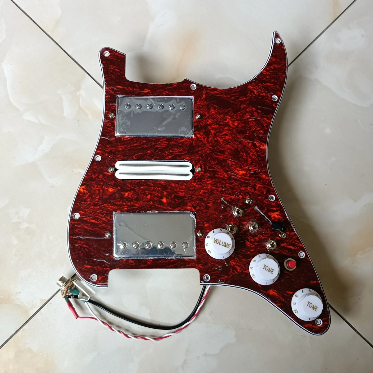 

HSH Prewired Pickguard Harness Chrome Alnico5 Humbucker Pickups Multifunction Coil Split Switch Guitar Parts