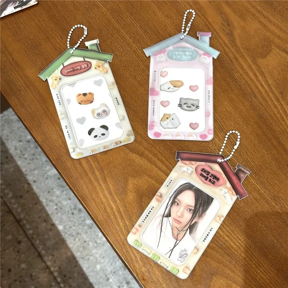 

Sweet Rabbit Cool Bear Idol Photocard Holder Korean Style 3D Rock Cat Bus Card Holder Dog PVC Puppy ID Card Cover Outdoor