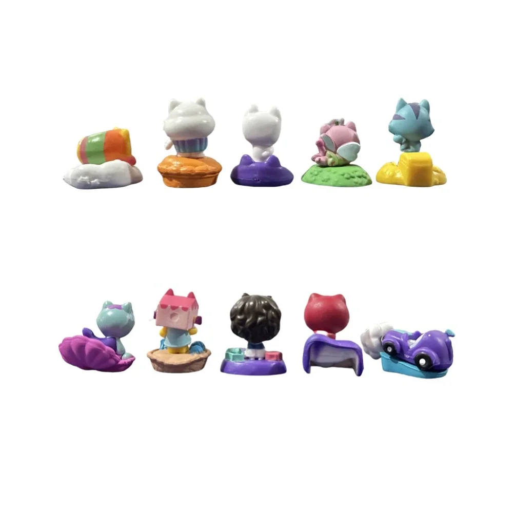 Capsule Doll Toys 10pcs/set Gabby Dollhouse Mercat Machine Smiling Car Hug Assemble Dolls action Figure Toy Kids Xmas Gifts