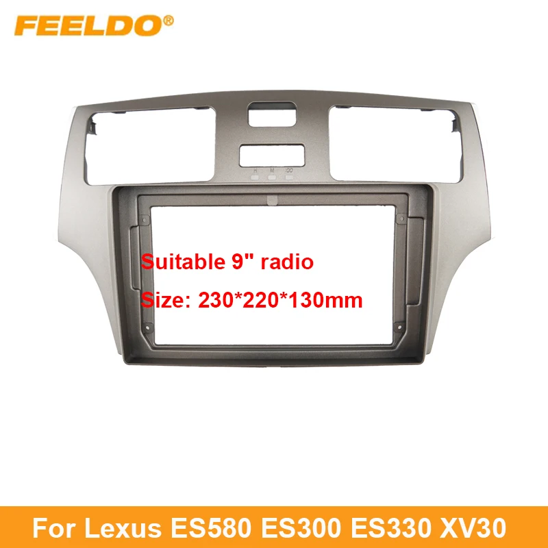 

FEELDO Car Audio 9" Big Screen DVD Fascia Frame Adapter For Lexus ES580 ES300 ES330 2Din Dash Installation Panel Frame Kit