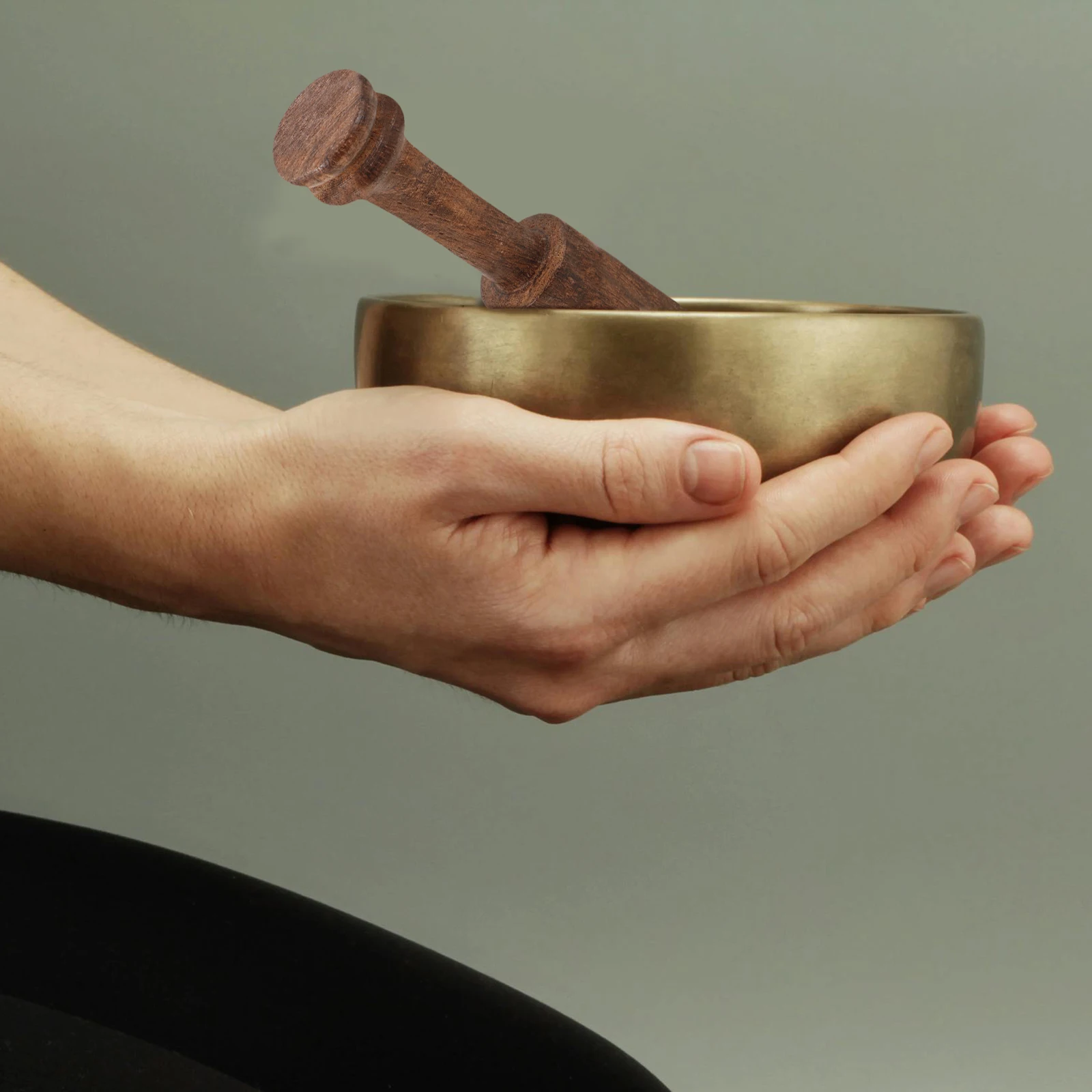

1 set Singing Bowl Mallet Peach Wood Baton Sound Bowl Suction Tool Rubber Lifting Handle Practical Small Size Cost