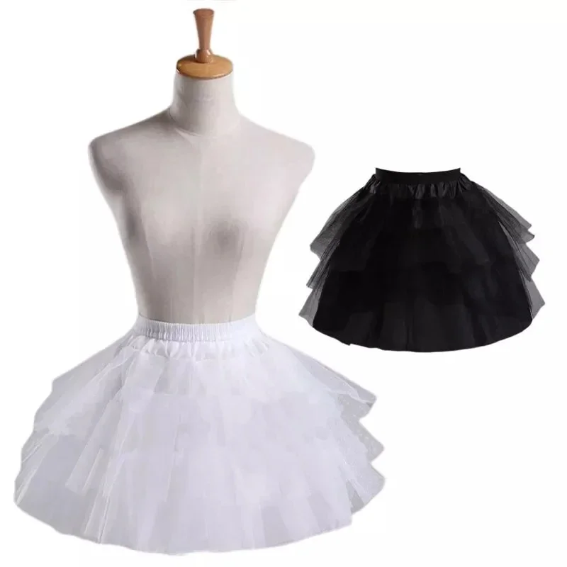 คอสเพลย์แม่บ้านสวมใส่ Lolita Pettiskirt สั้นไม่มี Hoops สาวบัลเล่ต์กระโปรง Petticoats