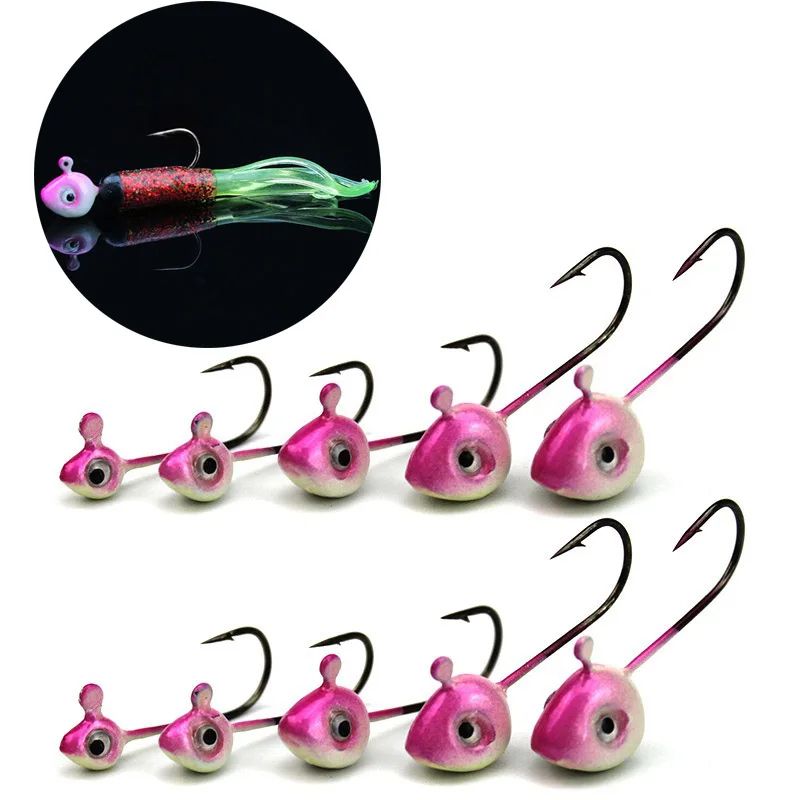 

5PCS/Lot 1g 2g 3g 4g 5g Mini Jig Fishhook Head Hook Simulation Bait Jigs Artificial Lure Match Worm Grub Anzol Para Pesca