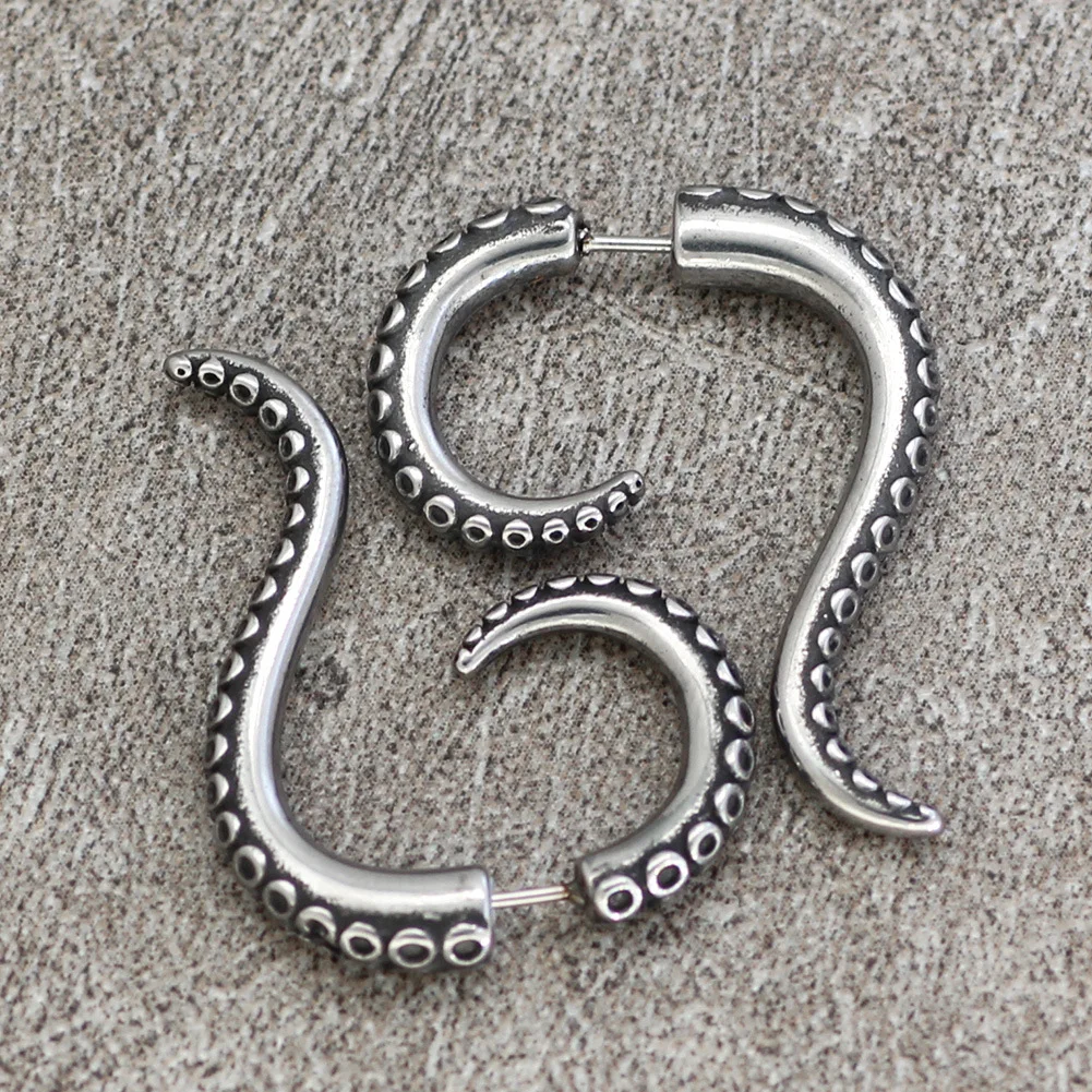 

Vintage Silver Color Octopus Earrings for Women Men Gothic Punk Style Earrings Hip Hop Rock Jewelry Accessories Gifts