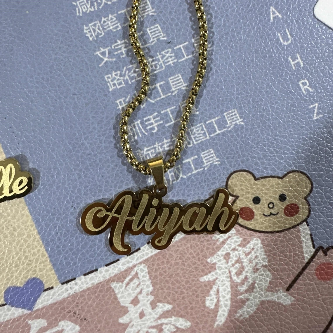 Custom Stainless Steel Engraved Name Bead Chain Necklaces Personalized Removable Gold Color Nameplate Necklace Women Men Jewelry