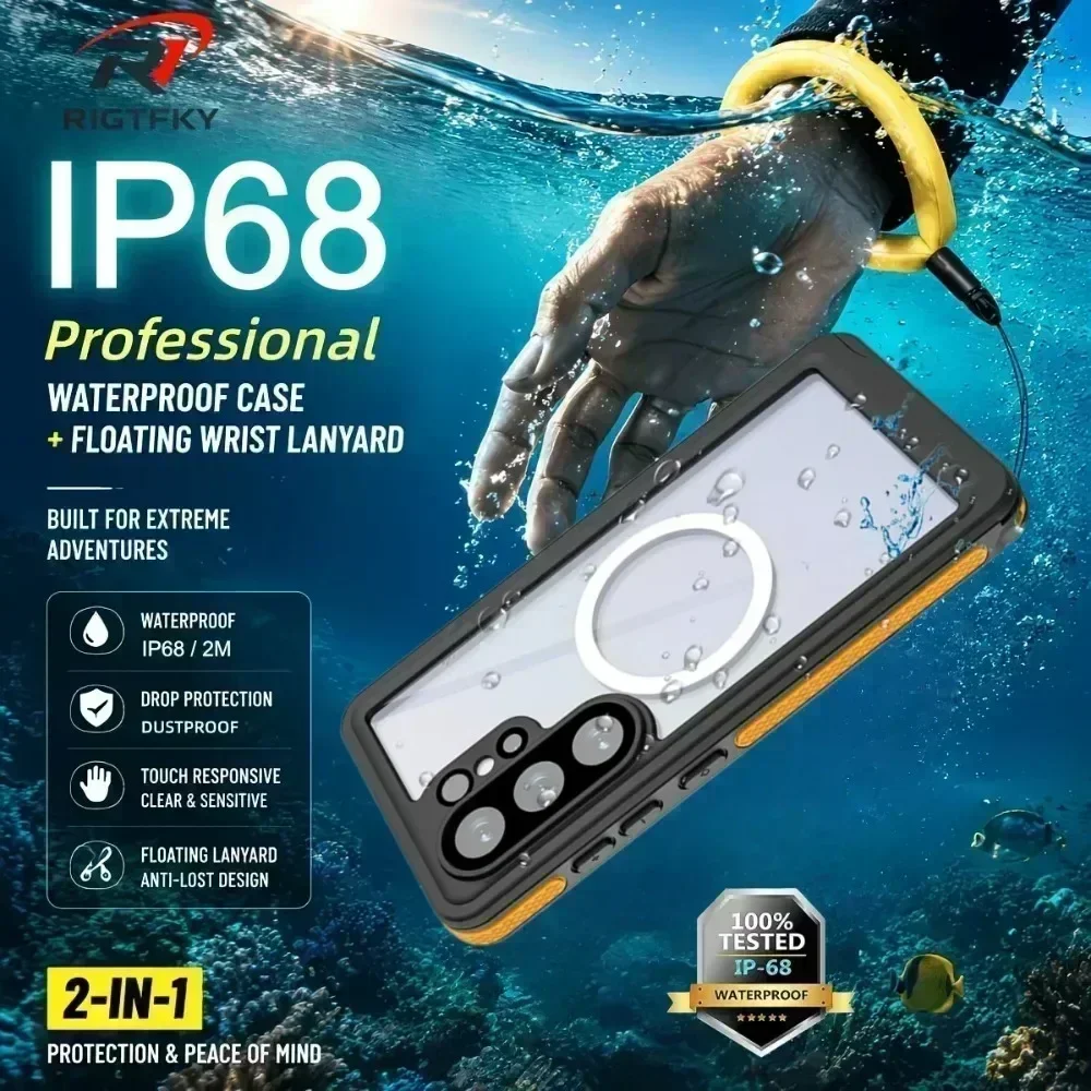IP68 Waterproof Case for Samsung Galaxy S26 Ultra 360 Full Body Protection Drop Proof Cover Summer Outdoor Swimming & Diving  ﻿