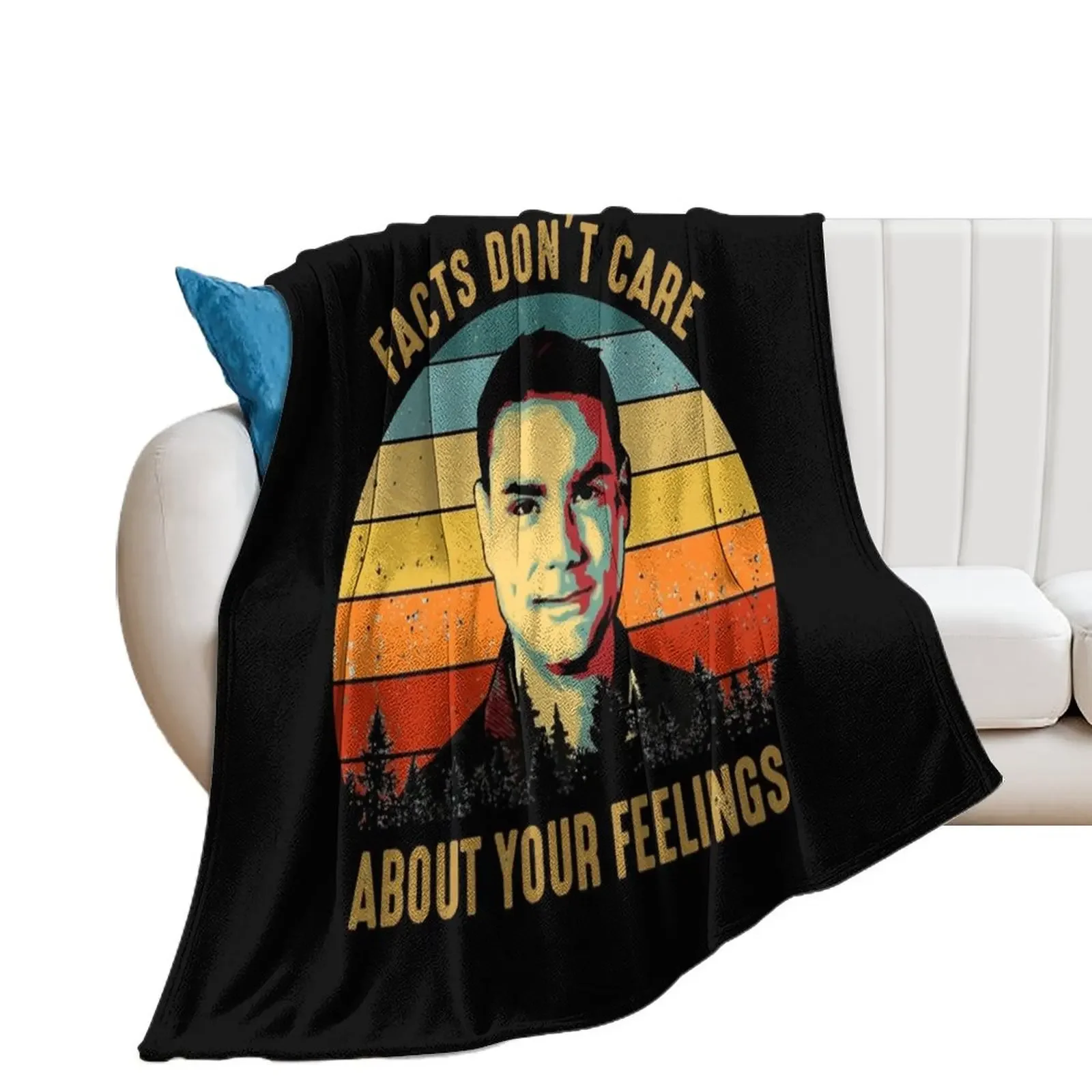 Vintage Facts Don't Care About Your Feelings Ben Shapiro's Gift Throw Blanket Plaid on the sofa Quilt Soft Plush Plaid Blankets