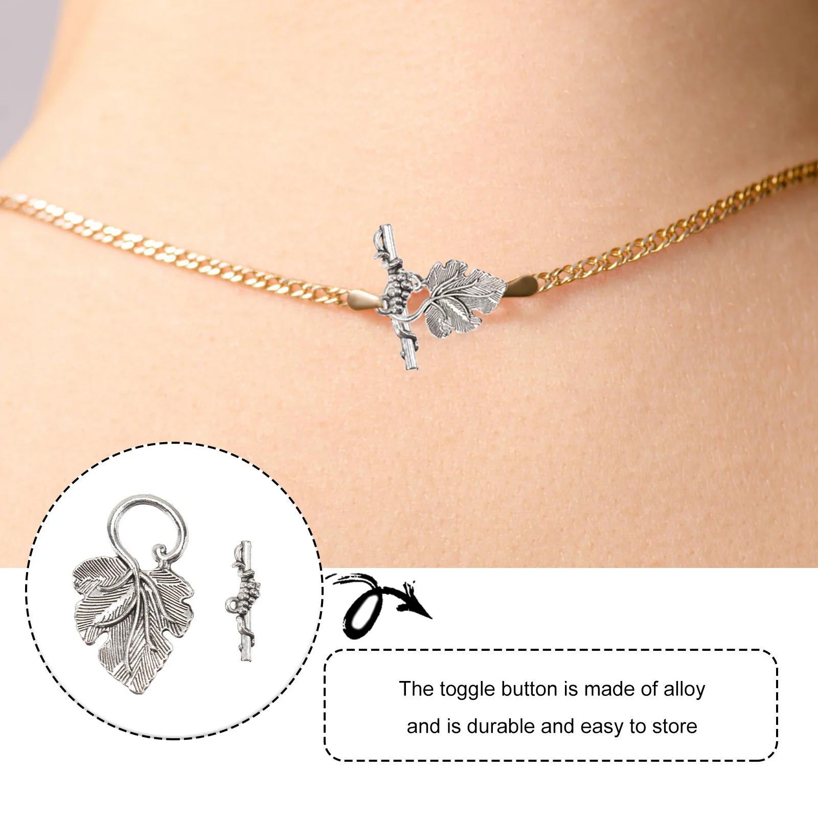 

20 set Vintage Grape Vine Leaf Bracelet Alloy Ot Buckle Diy Jewelry Making Craft Decor Accessories Pendant Supply For Necklace