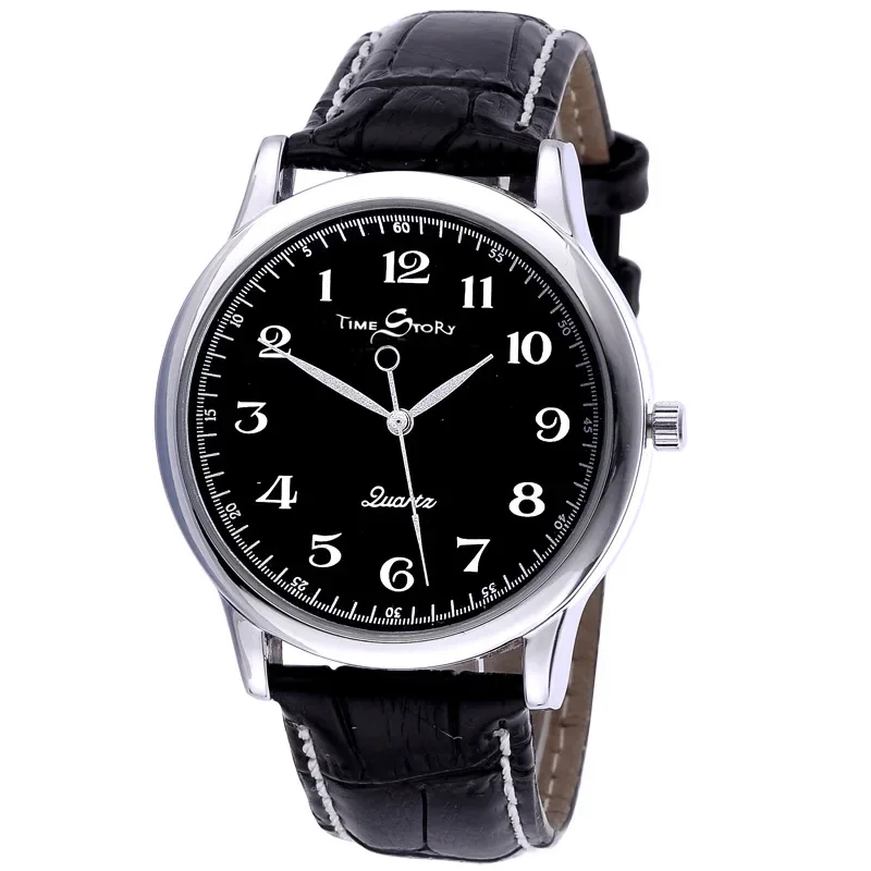 New 2026 Hot SellingLovers’ Quartz Watch Reverse Anticlockwise Direction Oil Pressure Dial Waterproof  Leather
