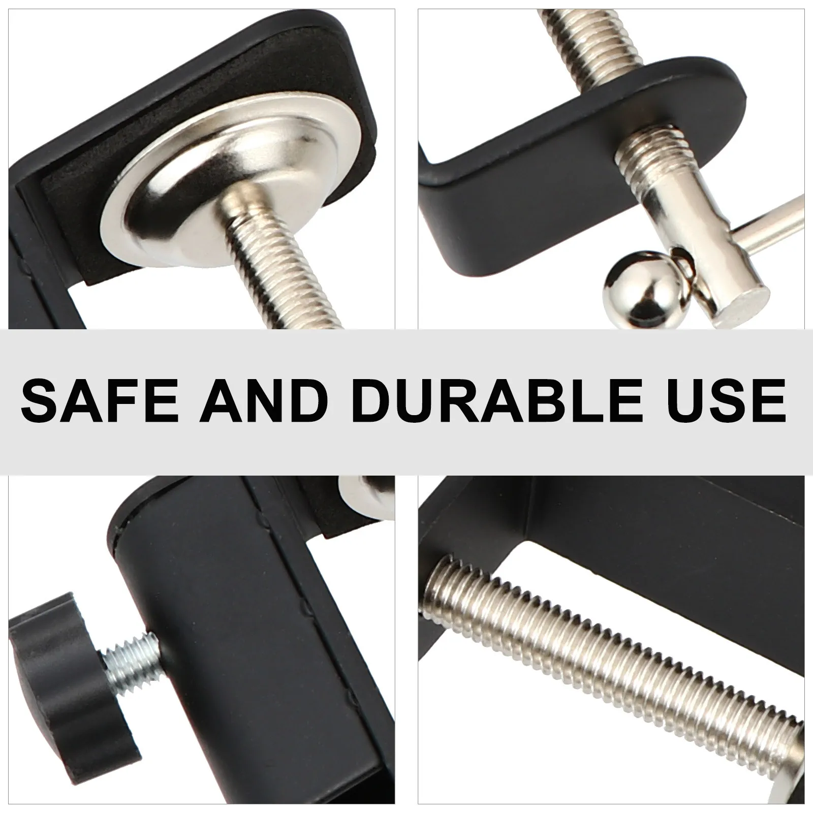 

2 pcs Desktop Microphone Mount Clamp 12Mm Rod C Shape Mic Holder Table Desk Mounting Bracket Microphone Accessory