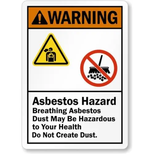 Asbestos Hazard Ansi Warning Aluminum Weatherproof Sign p741-Aluminum