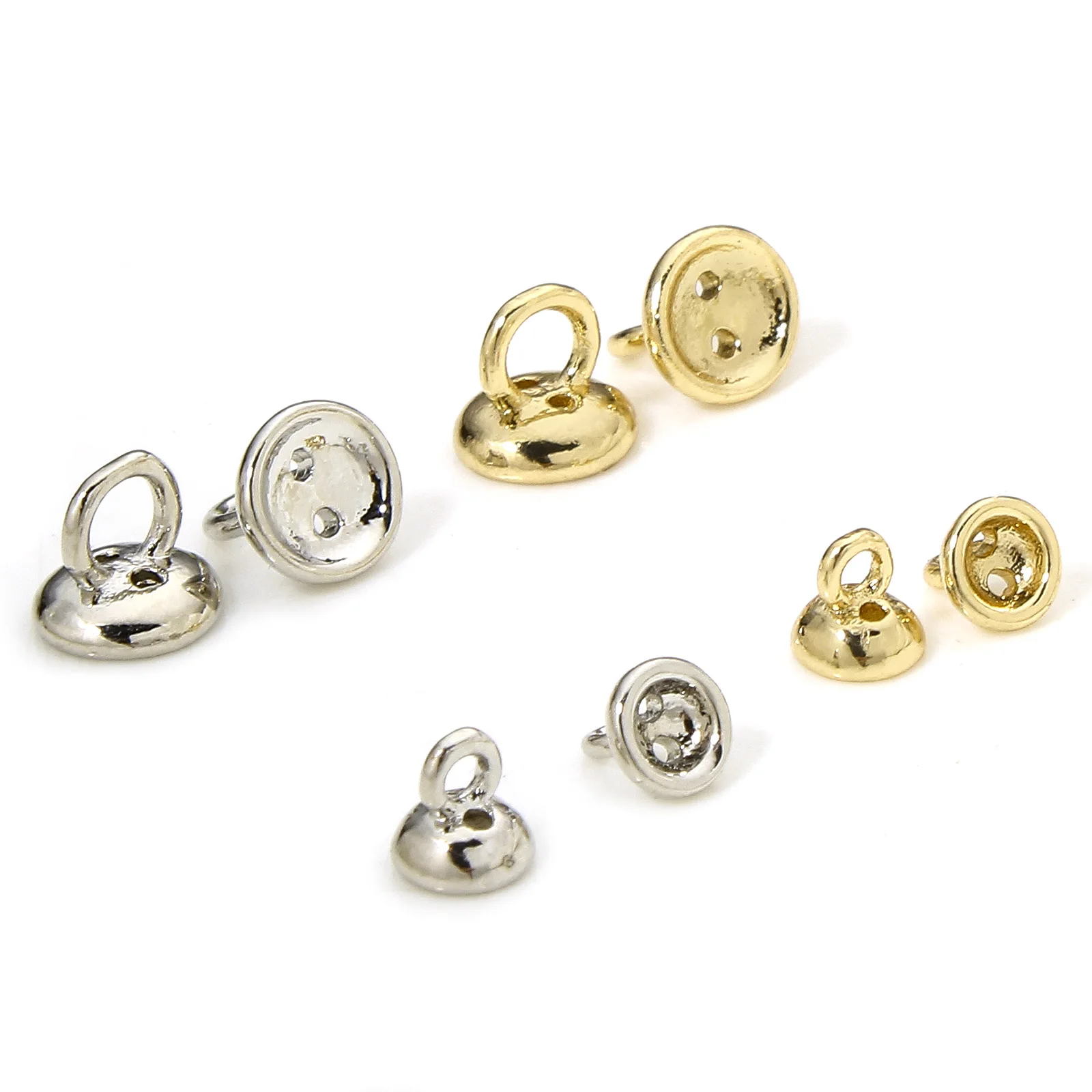 5/10PCs Brass Beads Caps 4/6MM With Holes For Threading End Caps For Necklace Bracelet Jewelry Making Round Accessories