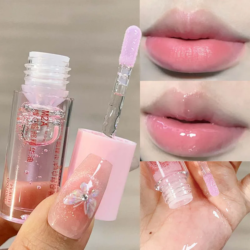 Transparent Mirror Plumping Lip Oil Fruity Crystal Jelly Lip Gloss Moisturizing Lip Coat for Lipstick Lips Care Makeup Cosmetics