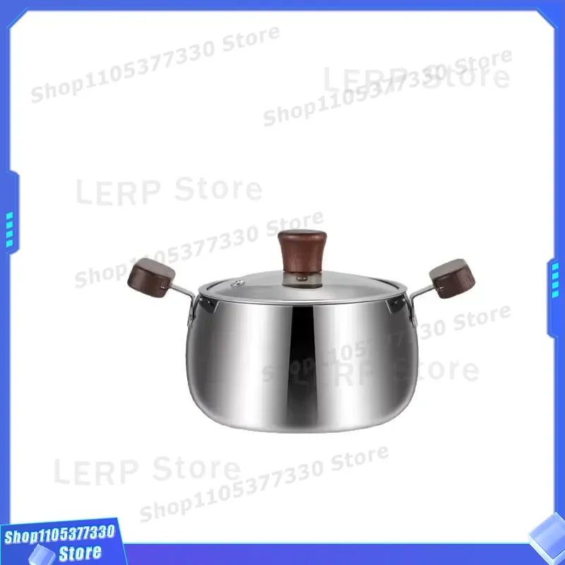 316 Stainless Steel Mini Slow Cooker 0-1L Small Pot Thick Bottom Binaural Handle Induction Gas Compatible Dishwasher Safe