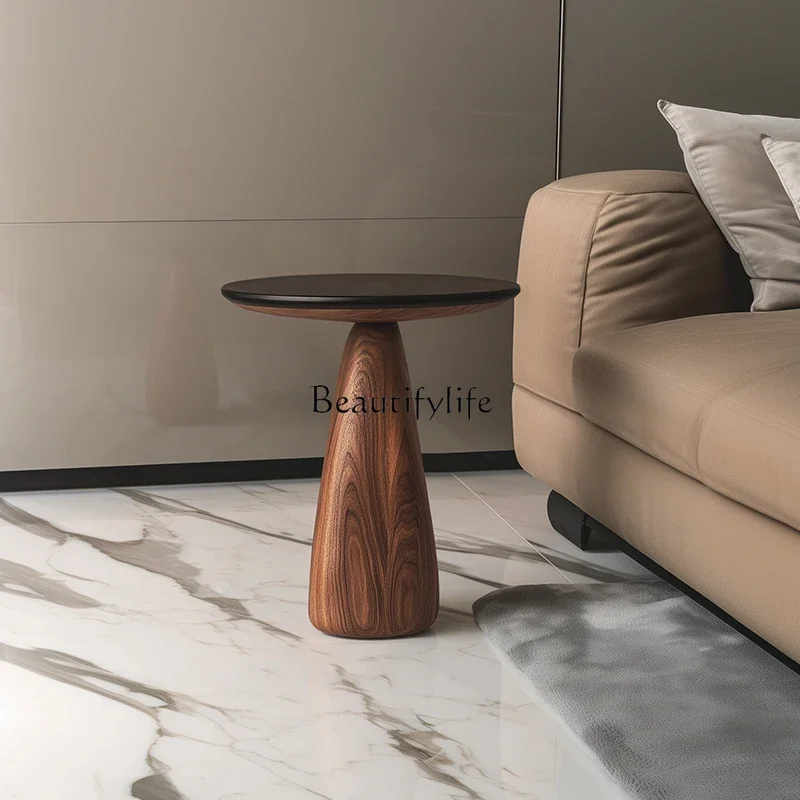 

yj5 Medieval solid wood side table modern simple round personality creative corner table