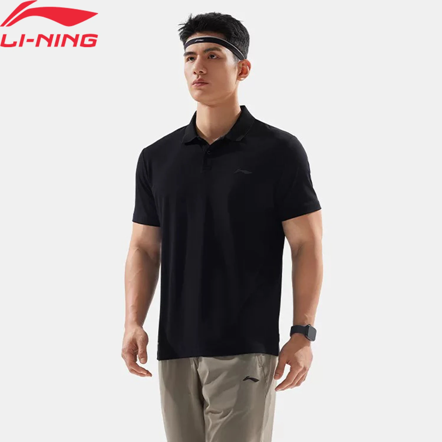Li-Ning Men's Training Polo T-shirt AT DRY FREEZE Regular Fit Comfortable Breathable LiNing Sports Short Sleeve Tee Tops APLV037