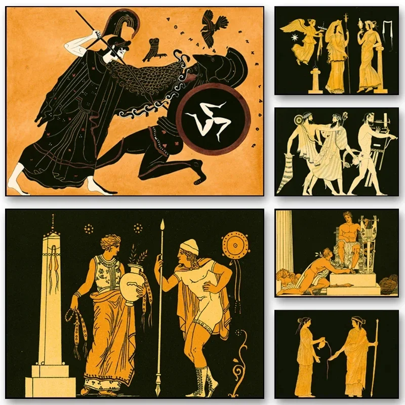 Classic Vintage Wall Art Like Ancient Greek Mythology, Ancient Life, HD Canvas Print Poster. Home Living Room Bedroom Decorat