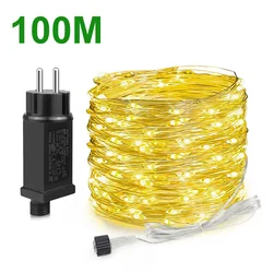 50M 100M 24V LED Christmas Lights Copper Wire Fairy Garland String Light Waterproof For Outdoor Garden New Year Party Decoration
