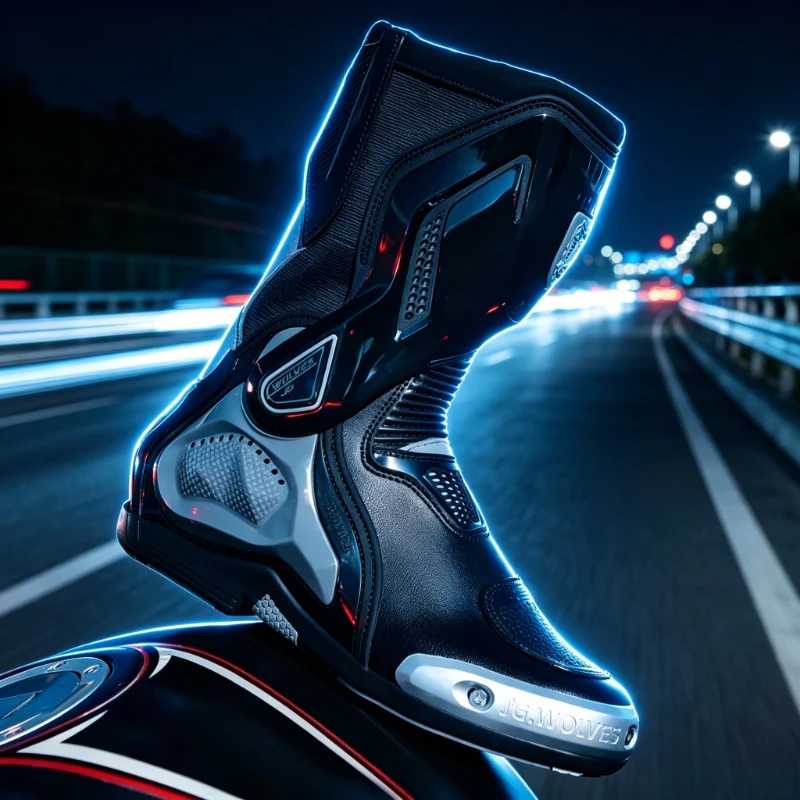 JG.WOLVES Men Motorcycle Riding Boots Professional Highway Racing Sports Motorcycle Shoes Motocross Boots Botas Hombre