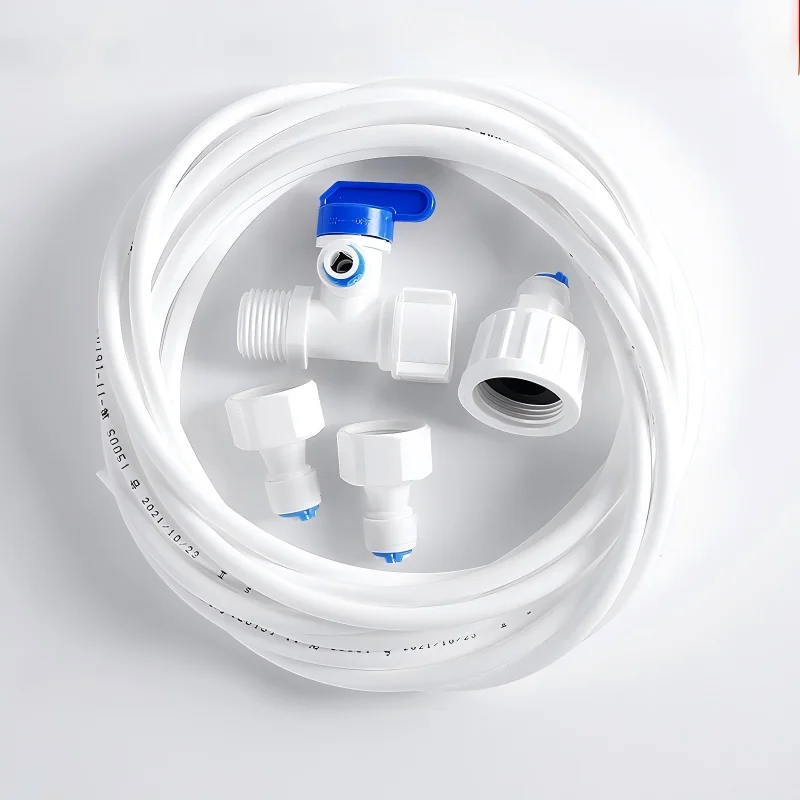 Refrigerator Water Supply Hose Kit With Inline Shut Off Valve 10-20M Quick Connect Pipe Fittings for RO Water Filter Ice Maker W image 5