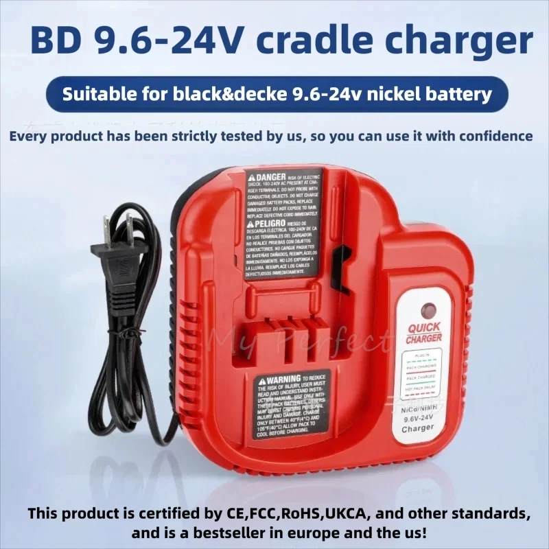 

Быстрое зарядное устройство BDFC240 Подходит для Ni-Cr/Ni-MH аккумуляторов Black&Decker 9,6–24 В. Альтернативные электроинструменты Black&Decker со вилкой ЕС/США/Великобритании/Австралии со светодиодным индикатором зарядки для A12, A12-XJ, A12EX, A1712, F