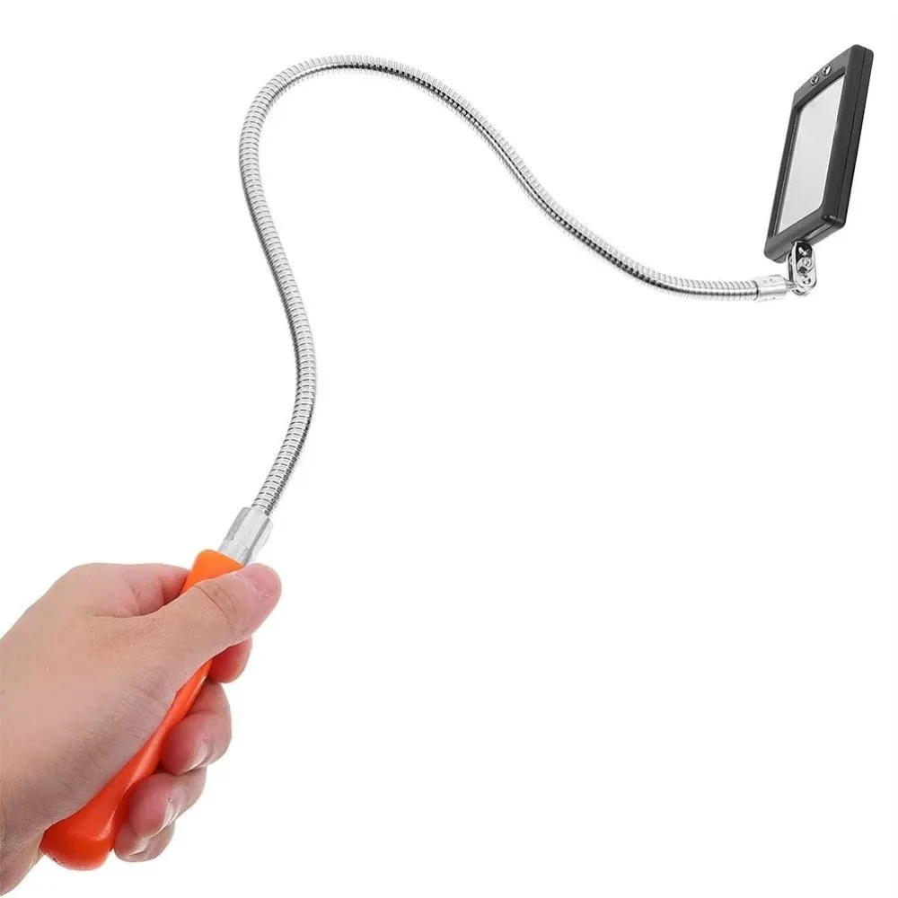 360 Rotation Flexible Inspection Mirror Bendable Shaft Rectangle Shape Automotive Inspection Tool Adjustable Flexible Hose